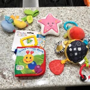 Baby soft book rattle bundle of gently used 1-2x